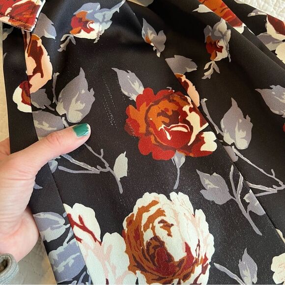 Theory Black Floral Mini Dress - Picture 12 of 12
